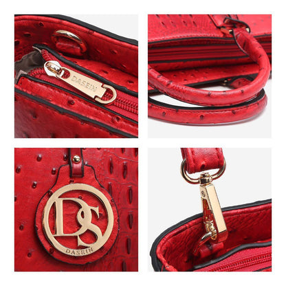 Fashion Embossed Pattern Tote with Matching Wallet - Dasein Bags