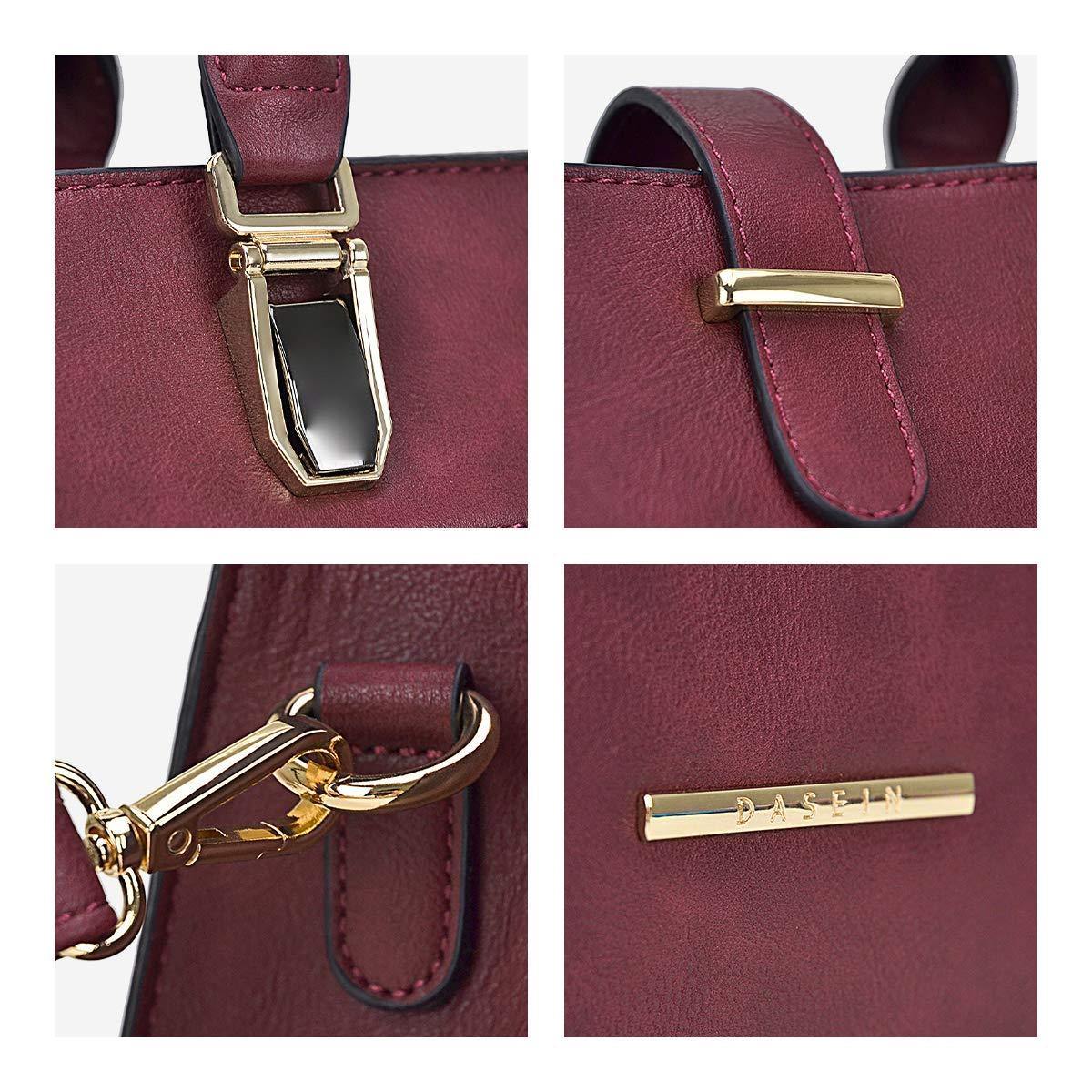 Women Flap-over Belt Top Handle Tote Satchel Purse Work Bag Matching Wristlet bag l Dasein - Dasein Bags