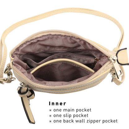 Lightweight Functional Multi Pocket Vegan Leather Shoulder Crossbody Bag l Dasein - Dasein Bags