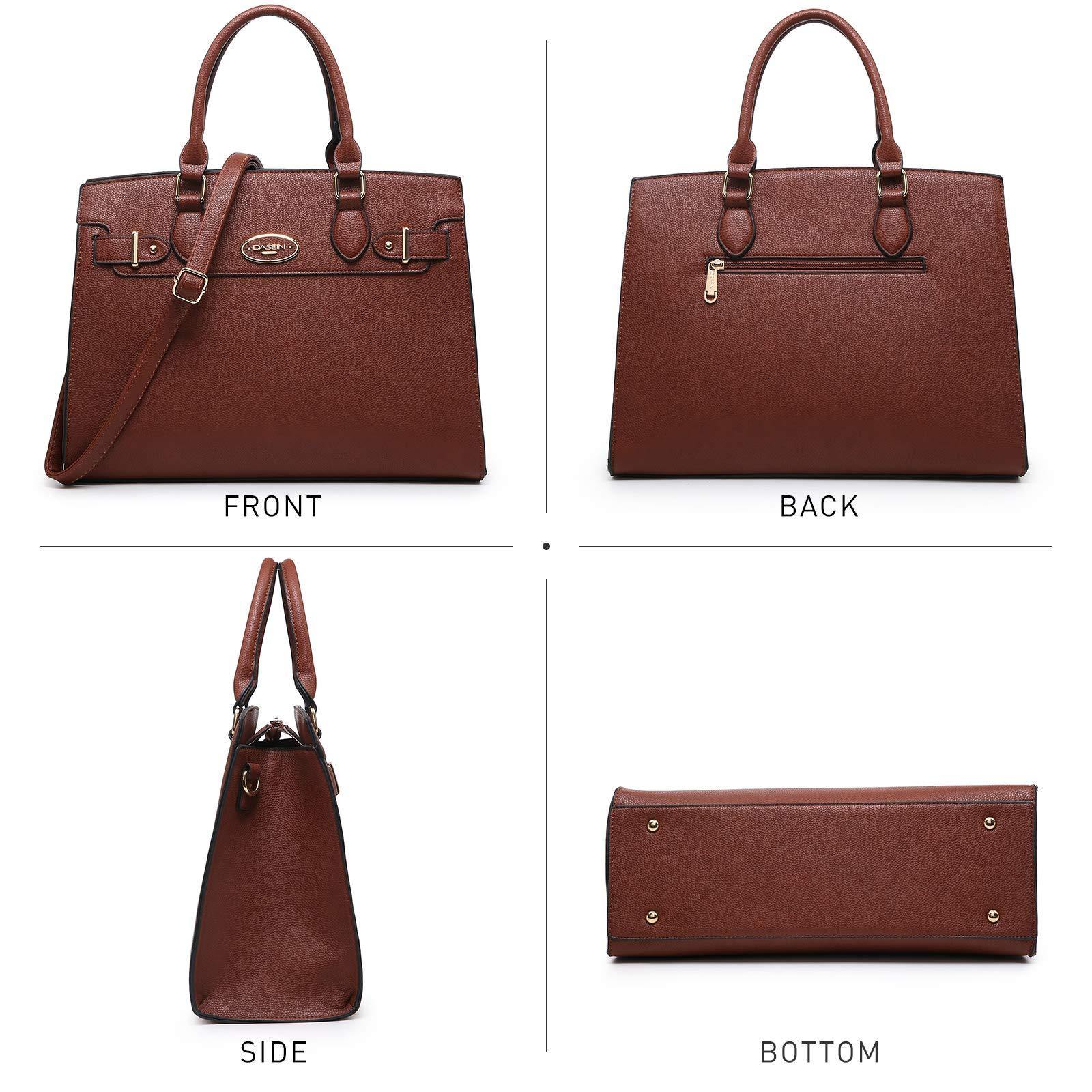 Ladies Shoulder Bag Top Handle Satchel Tote Work Bag with Matching Clutch l Dasein - Dasein Bags