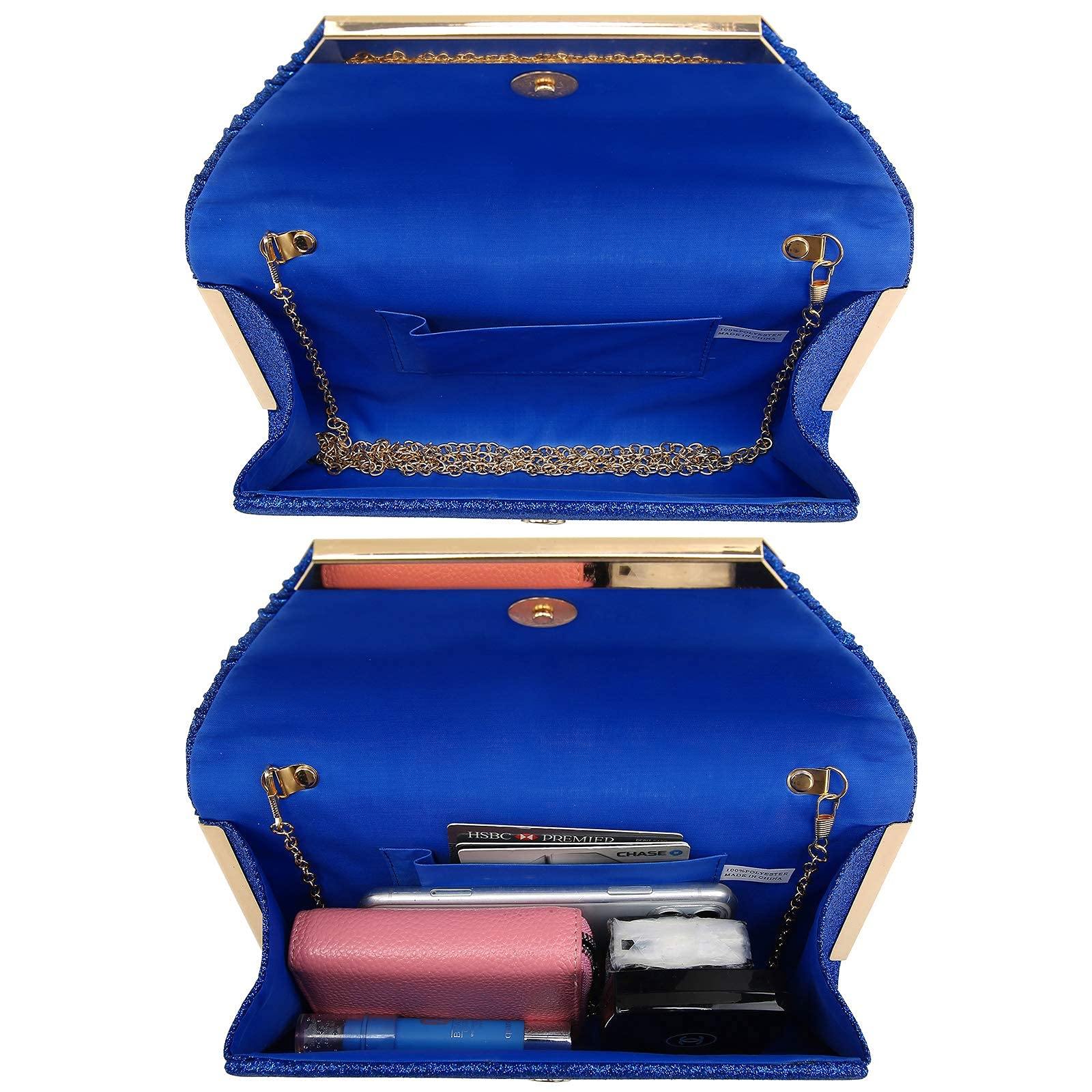 Dasein Glitter Flap Envelope Clutch Purses Evening Bags Wedding Party Prom Purse - Dasein Bags