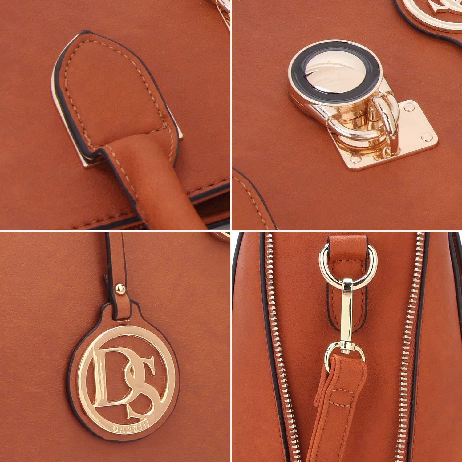 Solid-Color Emblem Tote Handbag - Dasein Bags