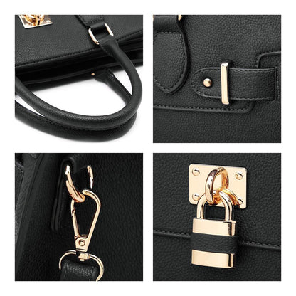 Classic Padlock Handbag with Matching Wallet - Dasein Bags