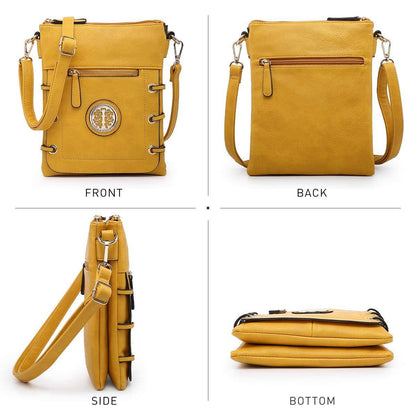 Small Size Emblem Retro Designer Crossbody Messenger Bag l Dasein - Dasein Bags