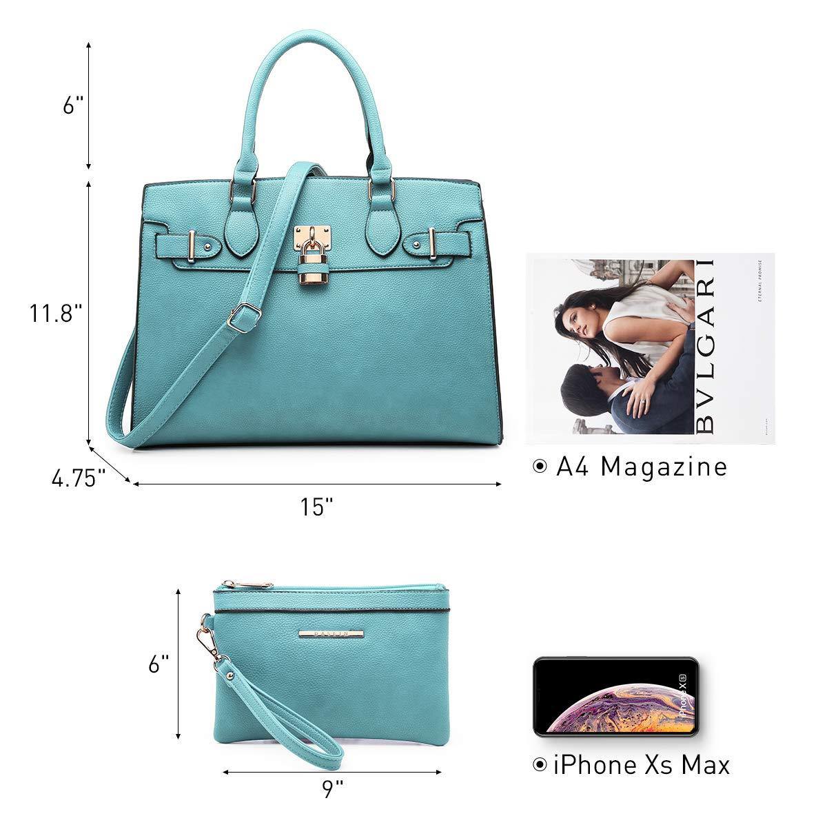 Classic Padlock Handbag with Matching Wallet - Dasein Bags