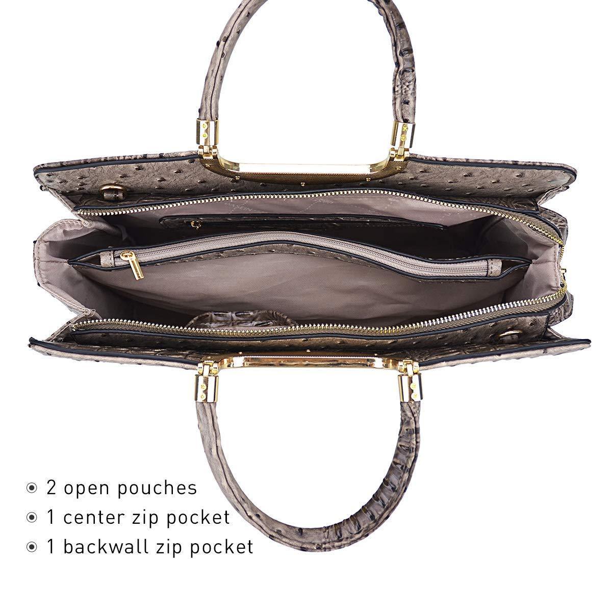 Embossed Pattern Top Handle Handbag with Matching Wallet - Dasein Bags