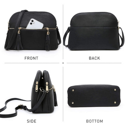 Tassel Front Zipper Crossbody Bag - Dasein Bags