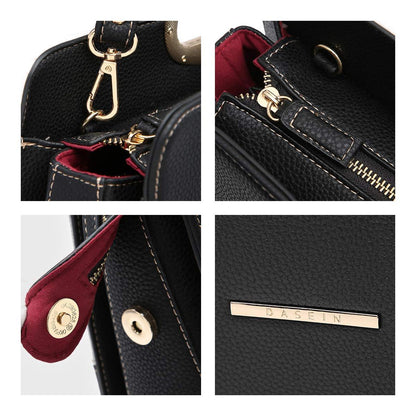 Pebble Texture Handbag with Matching Wristlet - Dasein Bags