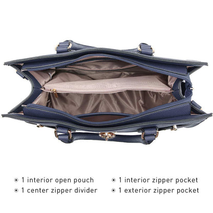 Classic Padlock Handbag with Matching Wallet - Dasein Bags