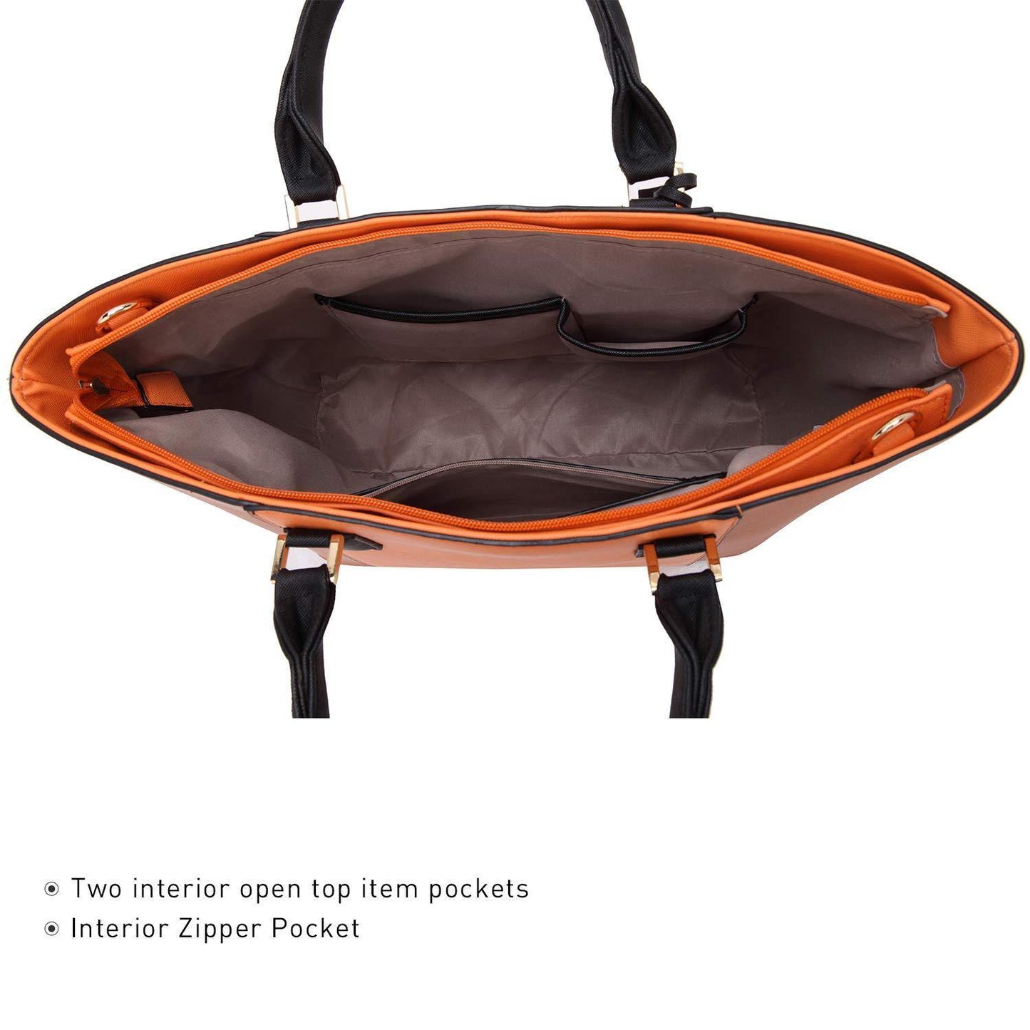 Fashion Stitching Color Large Tote Bag with Matching Wallet l Dasein - Dasein Bags