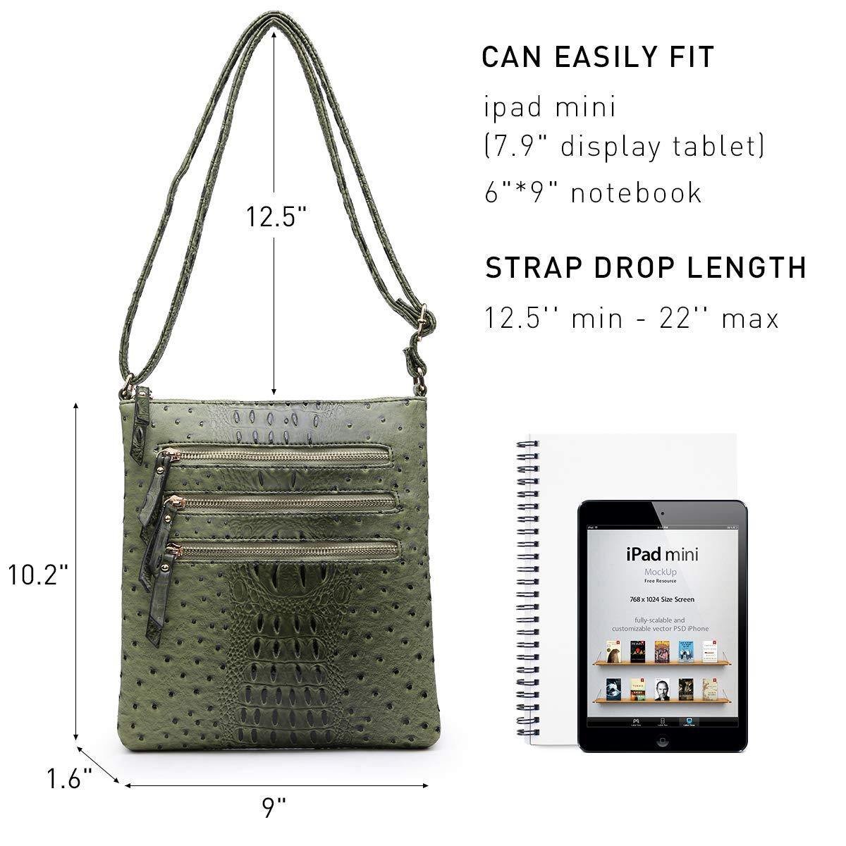 Women Lightweight Functional Multi Pocket Crossbody Bag l Dasein - Dasein Bags