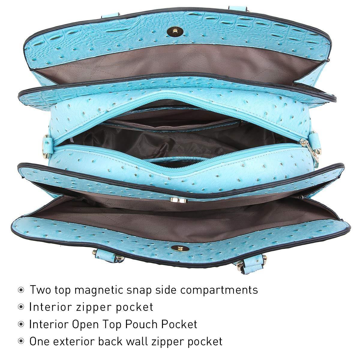 Fashion Embossed Pattern Two Tone Handbag with Matching Wallet l Dasein - Dasein Bags