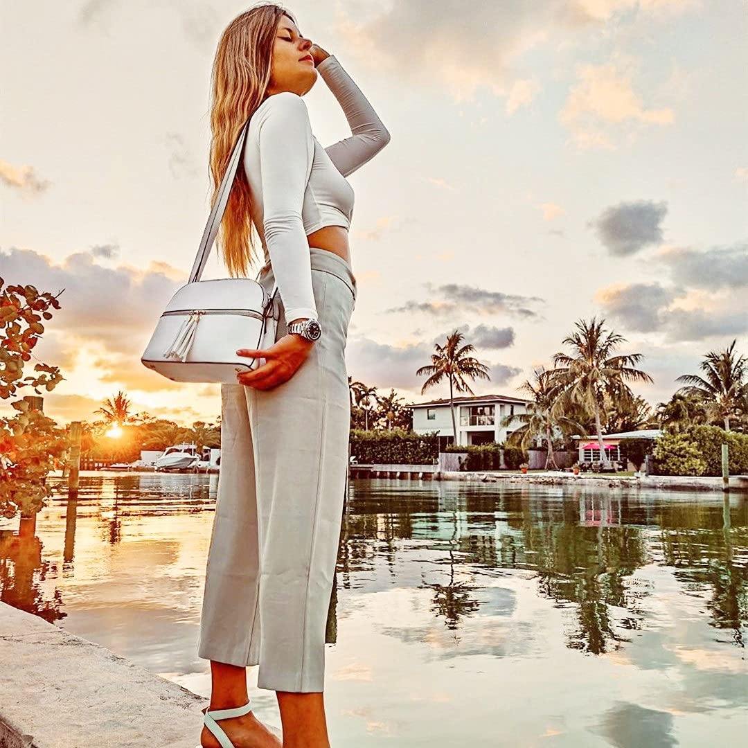 Tassel Front Zipper Crossbody Bag - Dasein Bags