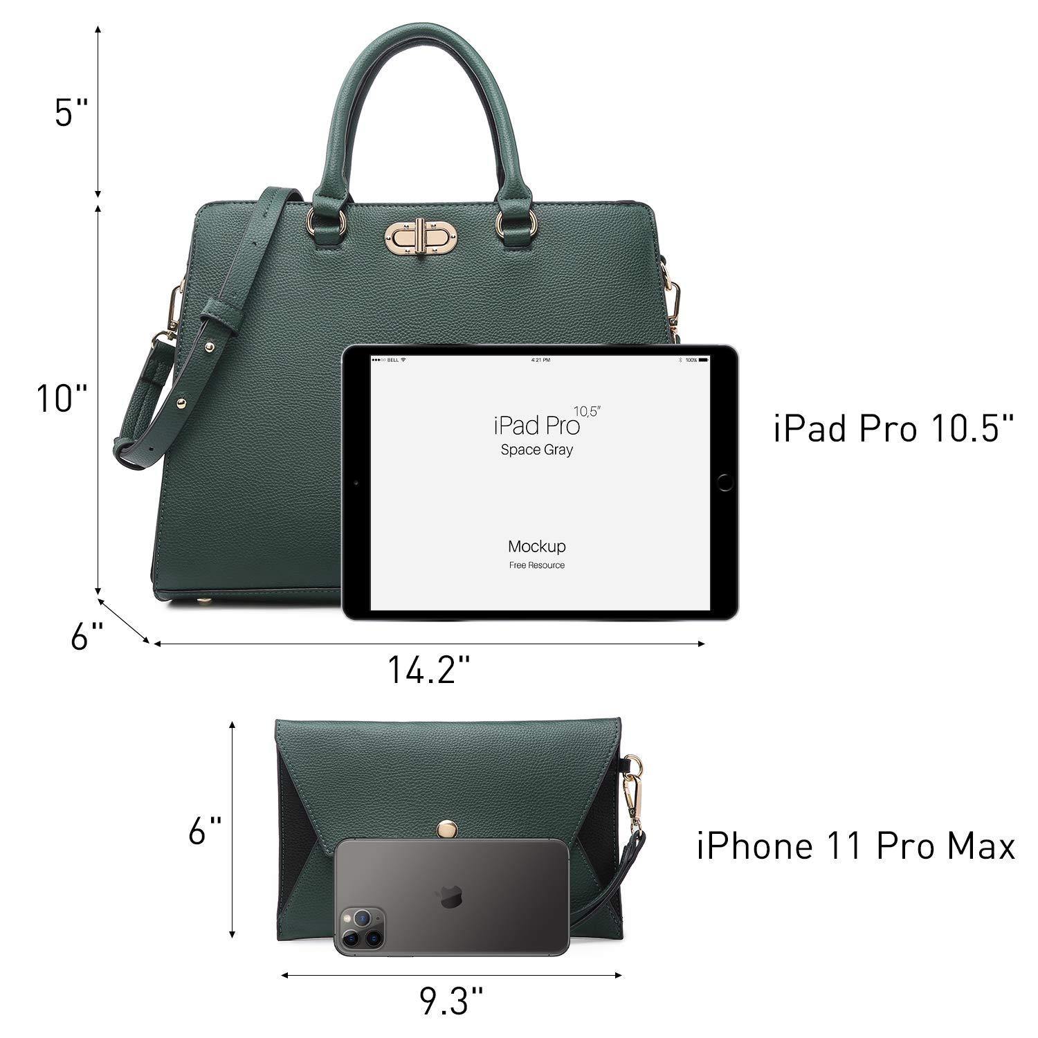 Twist Lock Handbag with Matching Wristlet - Dasein Bags