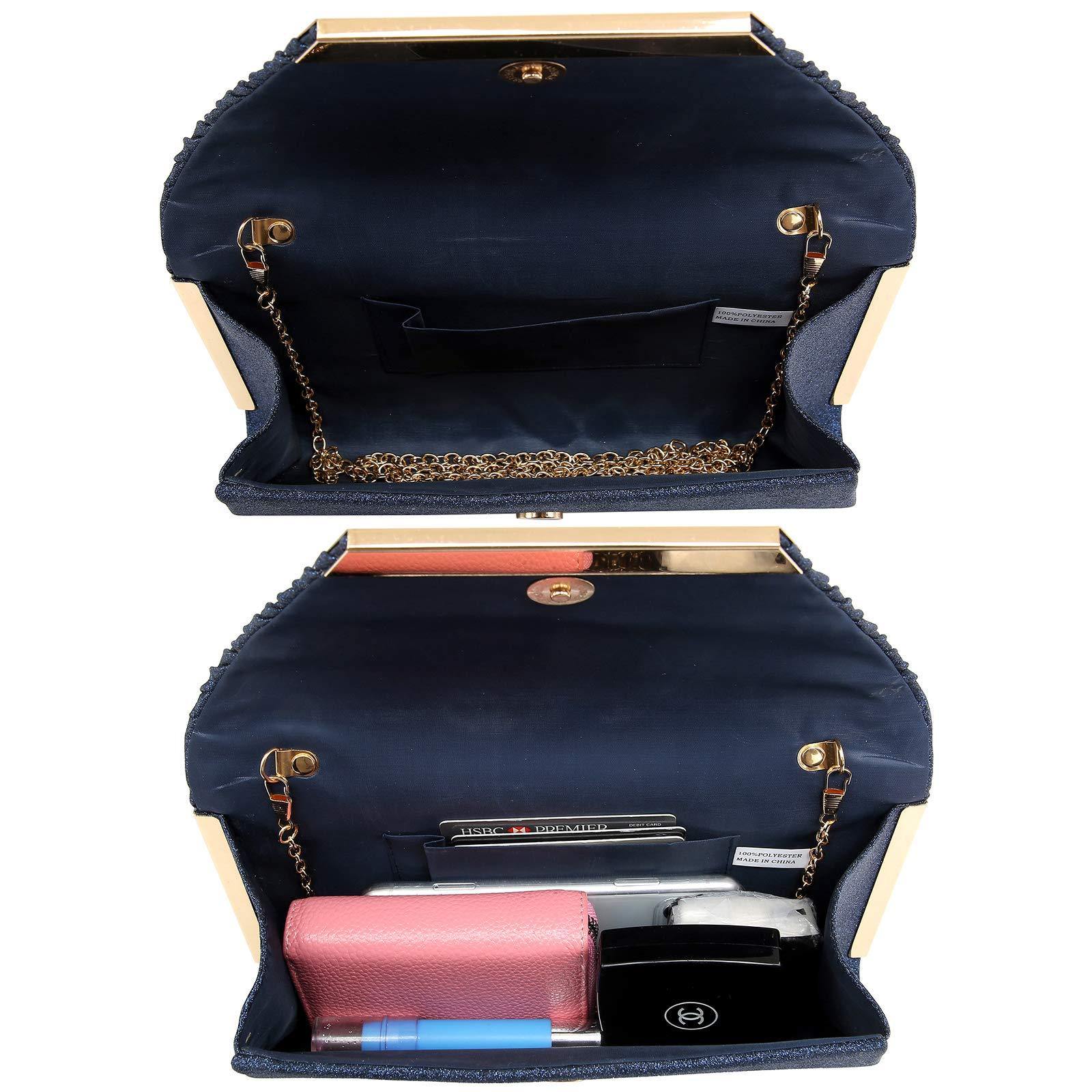 Dasein Glitter Flap Envelope Clutch Purses Evening Bags Wedding Party Prom Purse - Dasein Bags