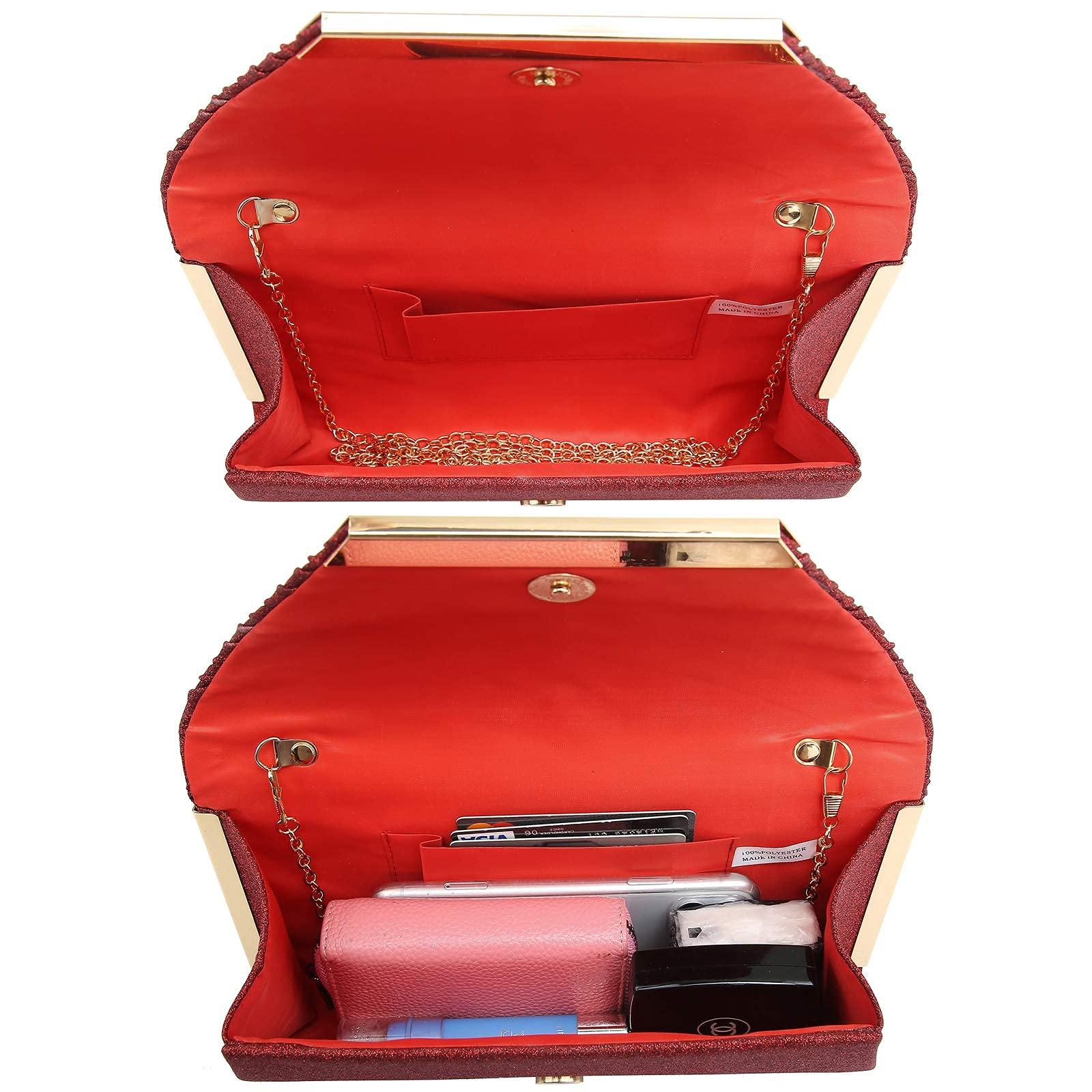 Dasein Glitter Flap Envelope Clutch Purses Evening Bags Wedding Party Prom Purse - Dasein Bags