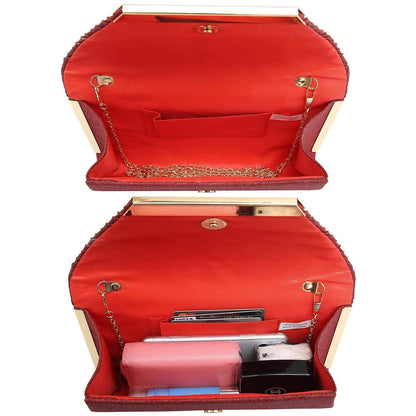 Dasein Glitter Flap Envelope Clutch Purses Evening Bags Wedding Party Prom Purse - Dasein Bags