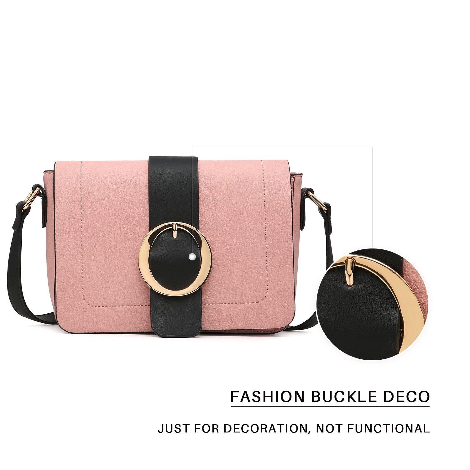 Concise Style Buckle Gold-Tone Ring Crossbody Bag - Dasein Bags
