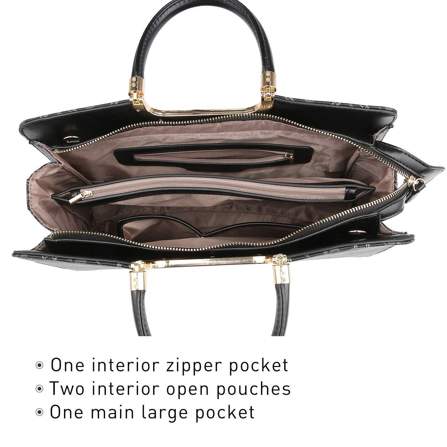 Monogram Briefcase with Matching Wristlet - Dasein Bags