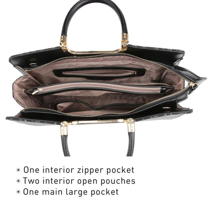 Monogram Briefcase with Matching Wristlet - Dasein Bags