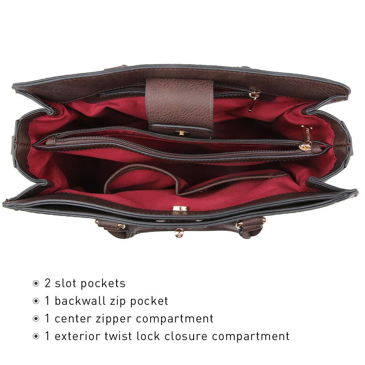 Fashion Pattern Embossed Handbag with Matching Wristlet l Dasein - Dasein Bags