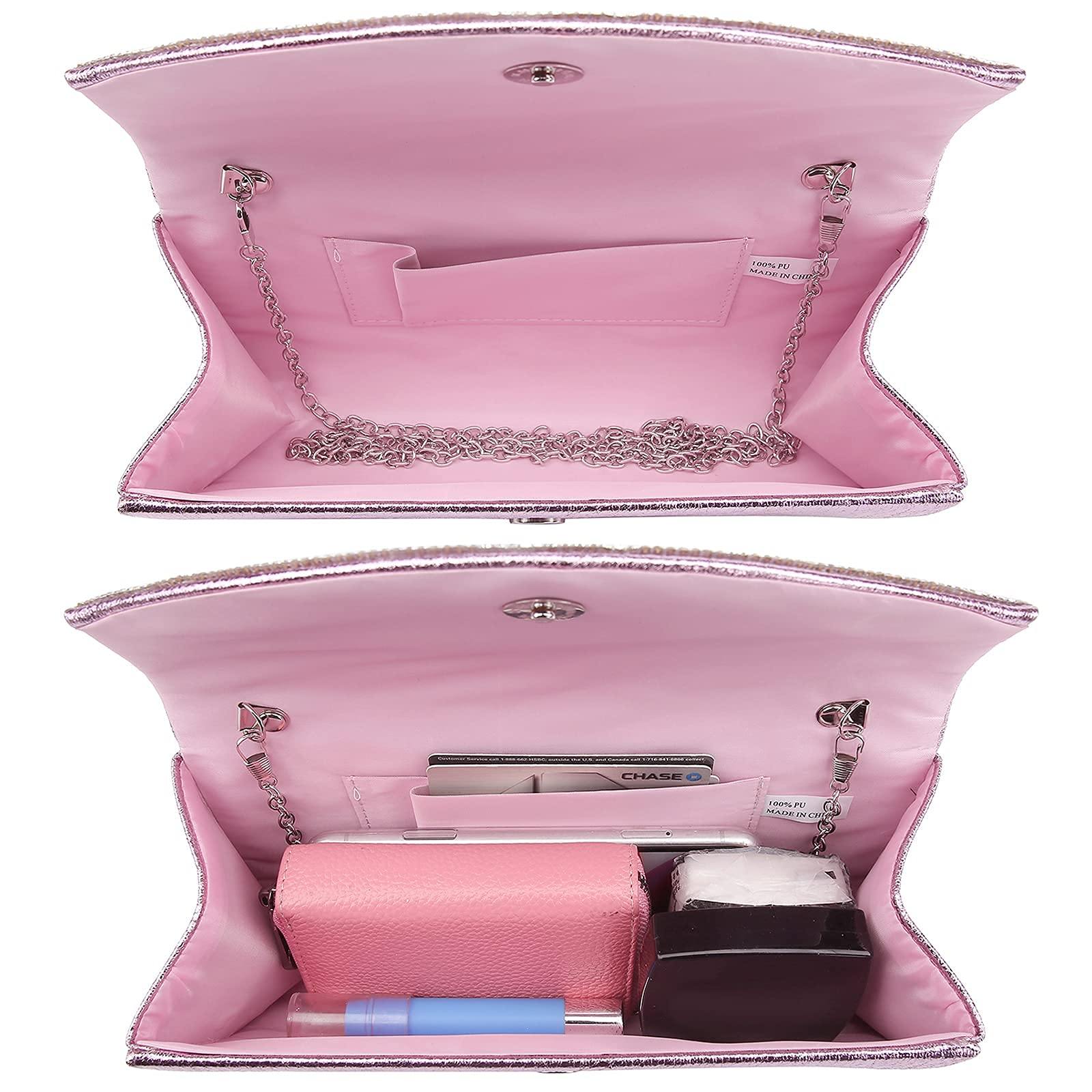 PU Leather Rhinestone Evening Bags Formal Wedding Party Purse Dasein - Dasein Bags