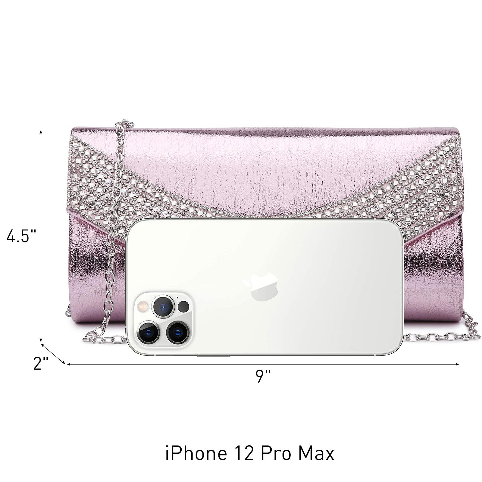 PU Leather Rhinestone Evening Bags Formal Wedding Party Purse Dasein - Dasein Bags