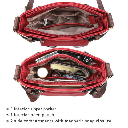 Leather Messenger Crossbody Bag - Dasein Bags