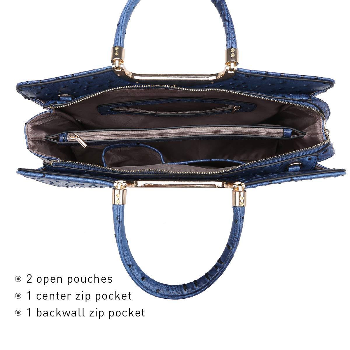 Embossed Pattern Top Handle Handbag with Matching Wallet - Dasein Bags