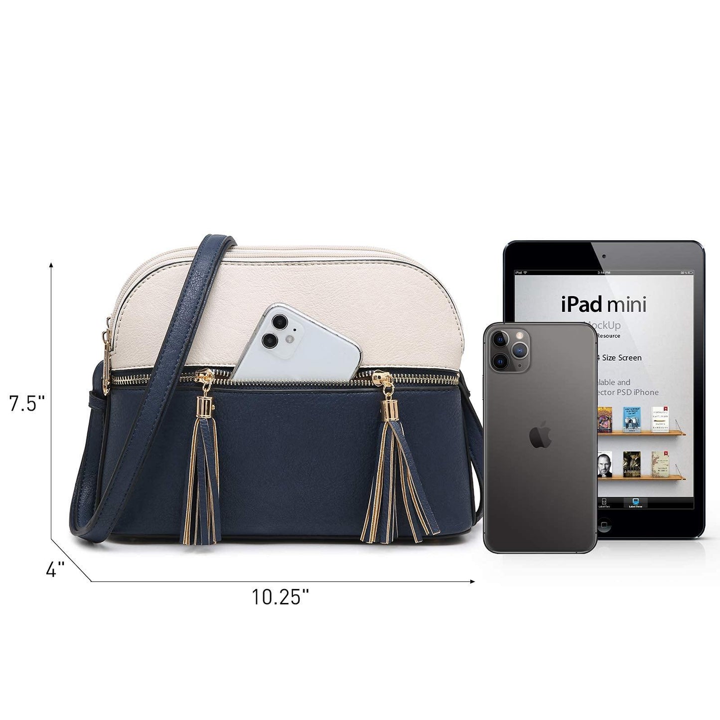 Two-Tone Tassel Crossbody Bag - Dasein Bags