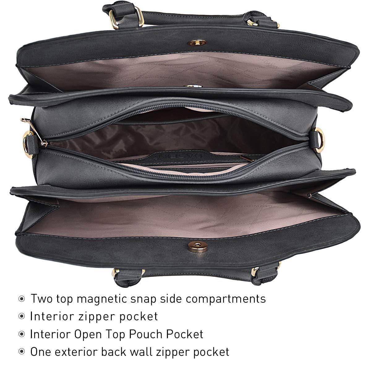 Gold-Tone Hardware Vegan Leather Textured Handbag with Matching Wallet l Dasein - Dasein Bags