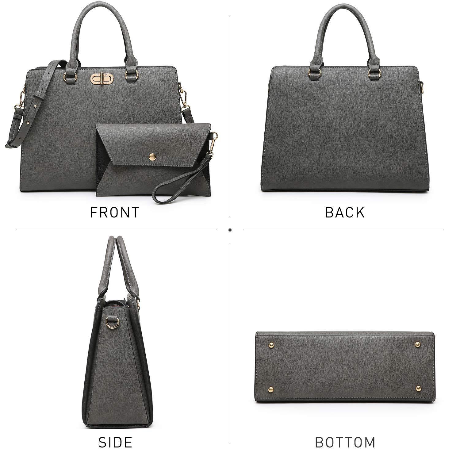 Twist Lock Handbag with Matching Wristlet - Dasein Bags