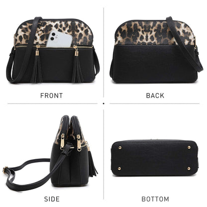 Two-Tone Tassel Crossbody Bag - Dasein Bags