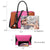 Padlock Two-Tone Satchel with Matching Wristlet - Dasein Bags