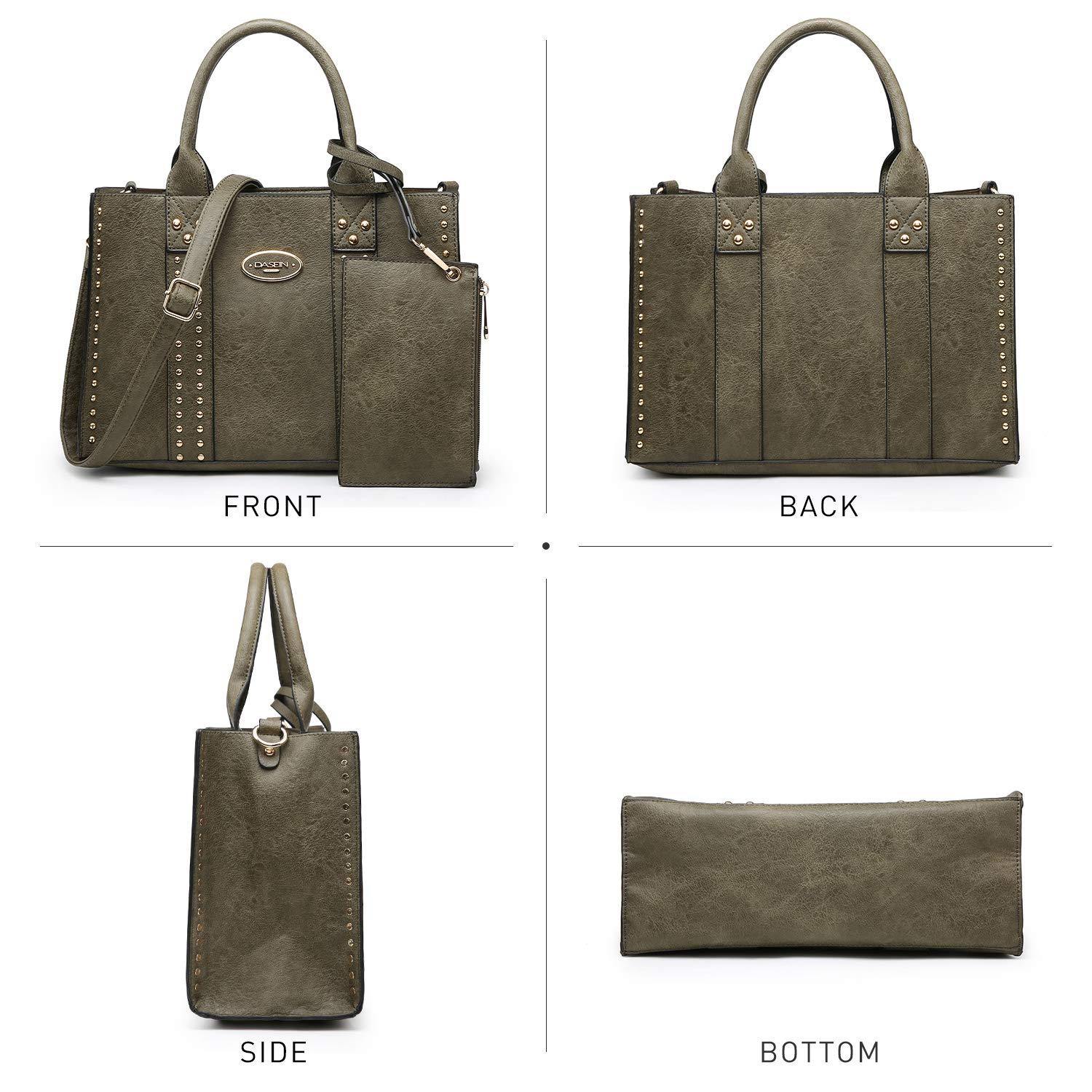 Studded 3-in-1 Top Handle Tote Handbag l Dasein - Dasein Bags