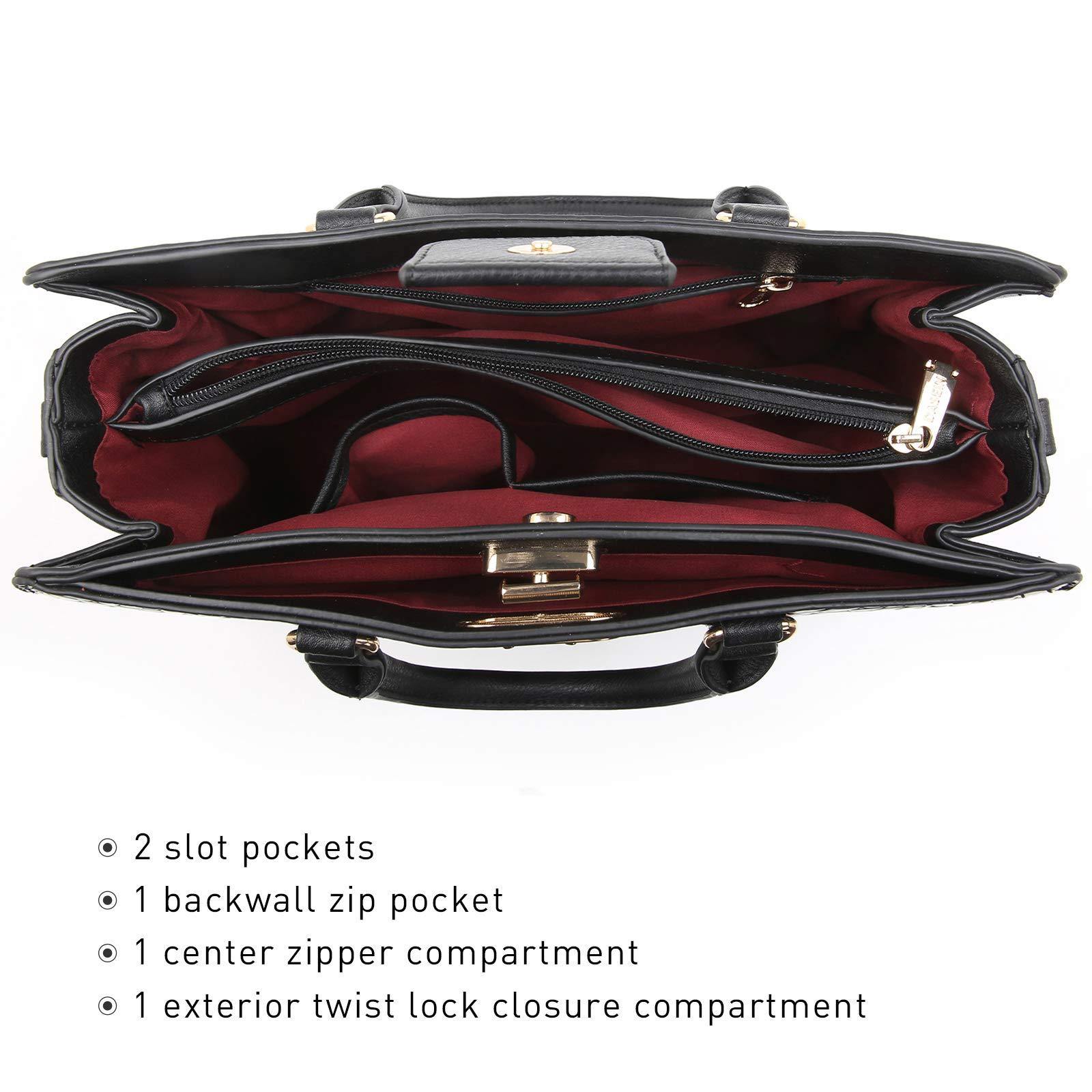 Fashion Pattern Embossed Handbag with Matching Wristlet l Dasein - Dasein Bags