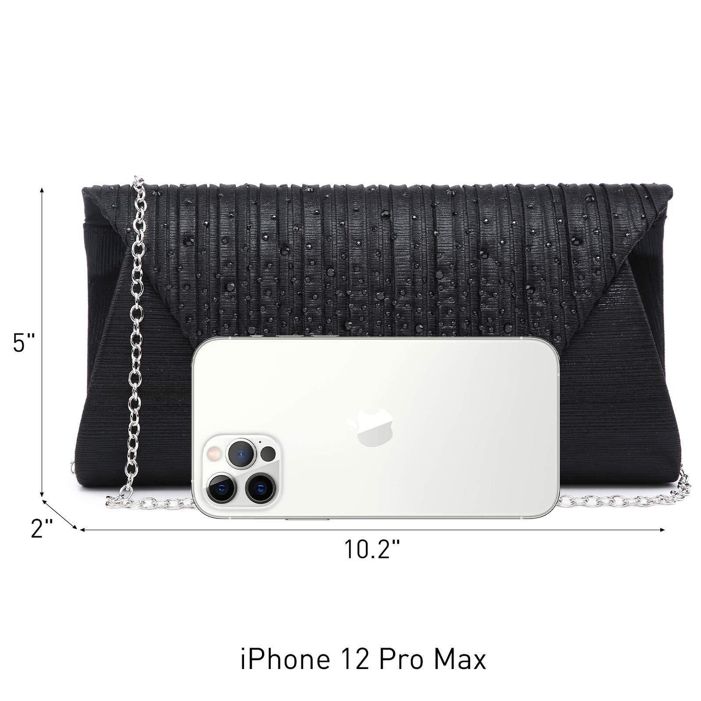 Women Glitter Rhinestone Wedding Evening Purse Envelope Clutch Dasein - Dasein Bags