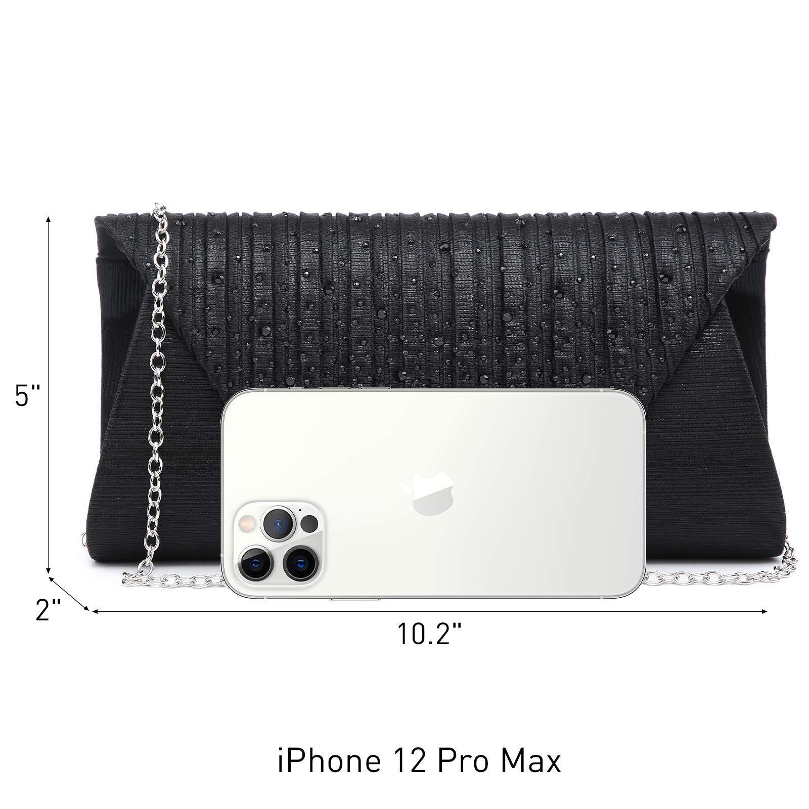 Women Glitter Rhinestone Wedding Evening Purse Envelope Clutch Dasein - Dasein Bags