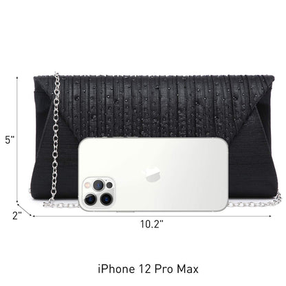 Women Glitter Rhinestone Wedding Evening Purse Envelope Clutch Dasein - Dasein Bags