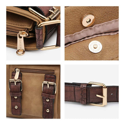 Leather Messenger Crossbody Bag - Dasein Bags