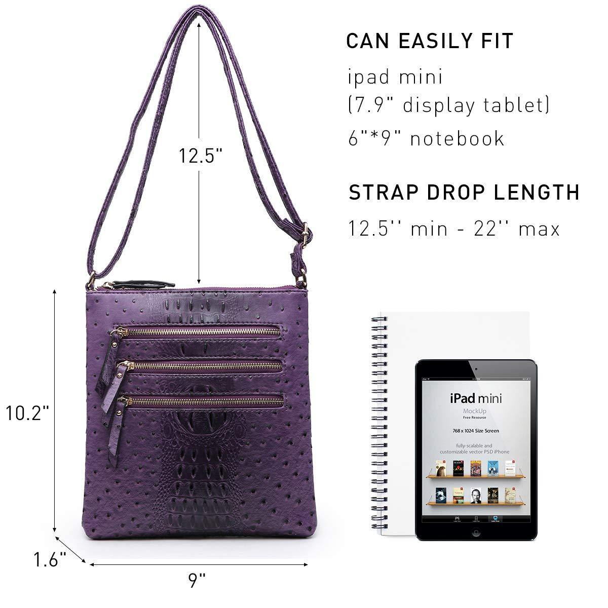 Women Lightweight Functional Multi Pocket Crossbody Bag l Dasein - Dasein Bags