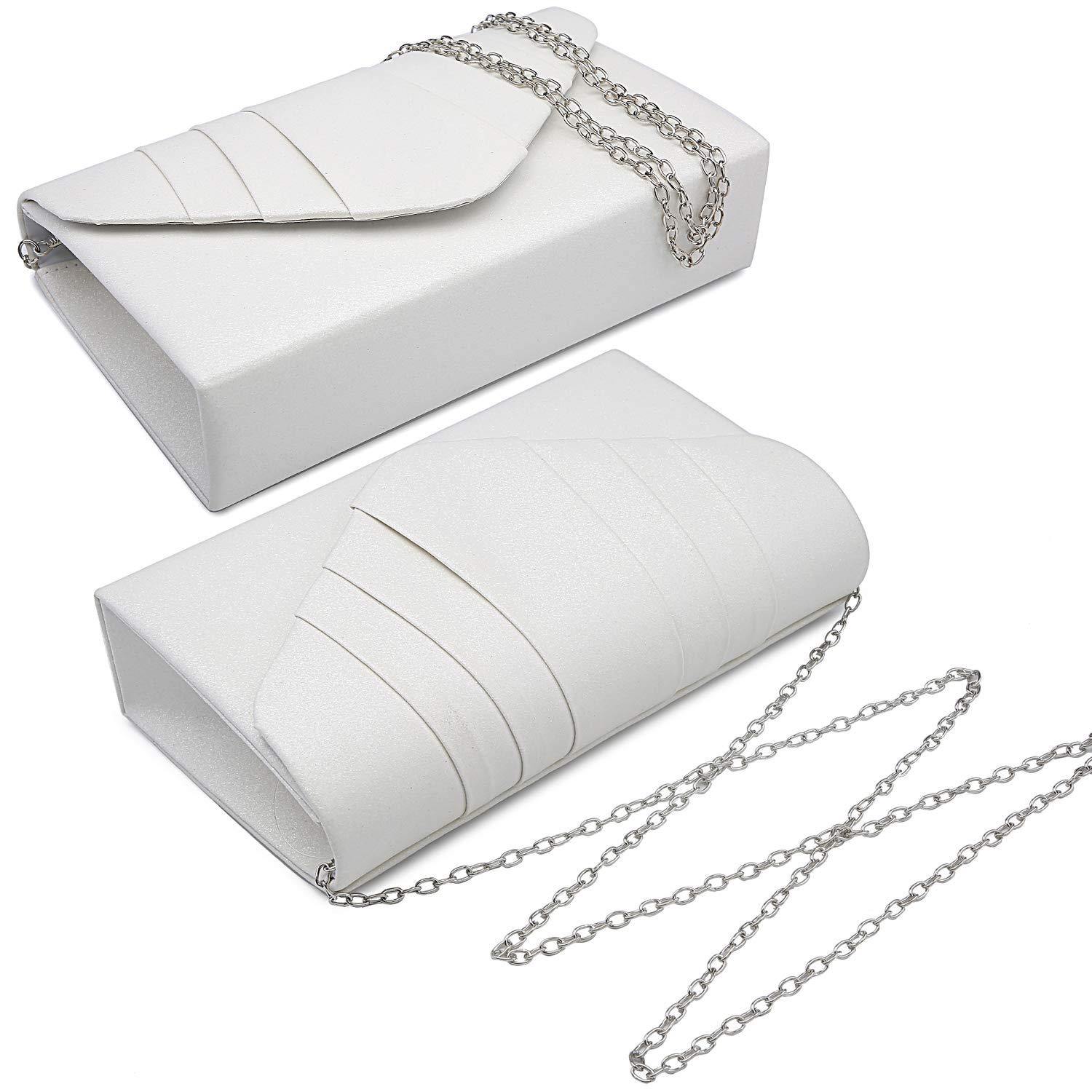 Women's Evening Bag Pleated Envelope Clutch Handbag l Dasein - Dasein Bags