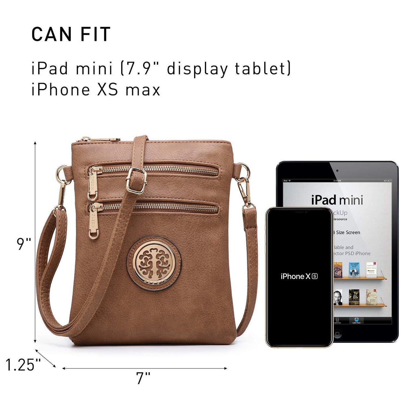 Women PU Leather Lightweight Crossbody Bag with Multi Pockets l Dasein - Dasein Bags