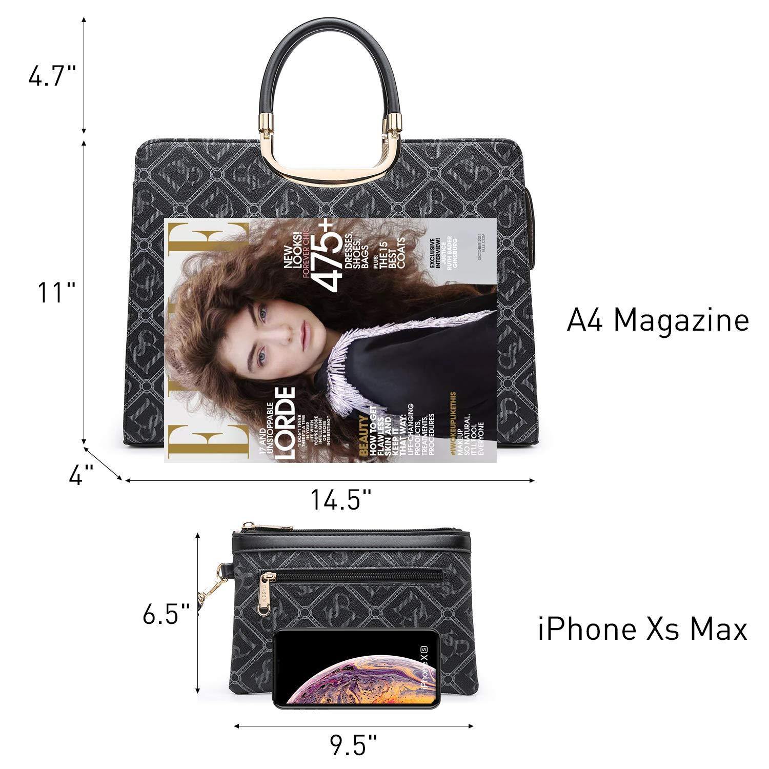 Monogram Briefcase with Matching Wristlet - Dasein Bags