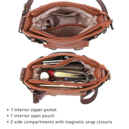 Leather Messenger Crossbody Bag - Dasein Bags