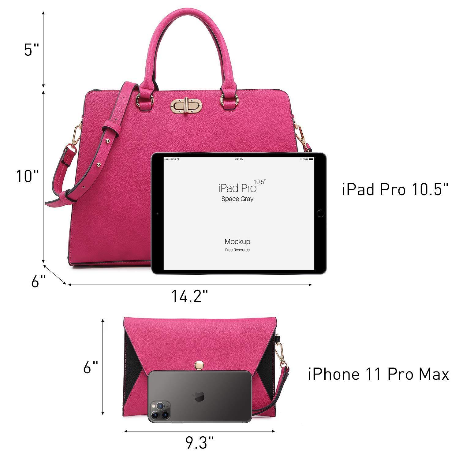 Twist Lock Handbag with Matching Wristlet - Dasein Bags