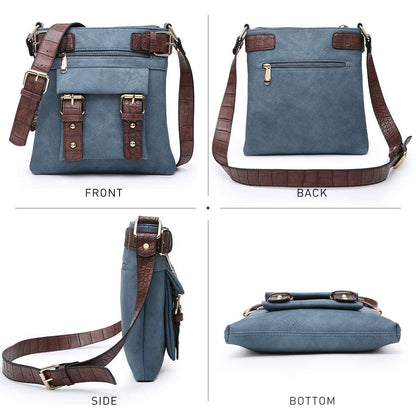 Leather Messenger Crossbody Bag - Dasein Bags