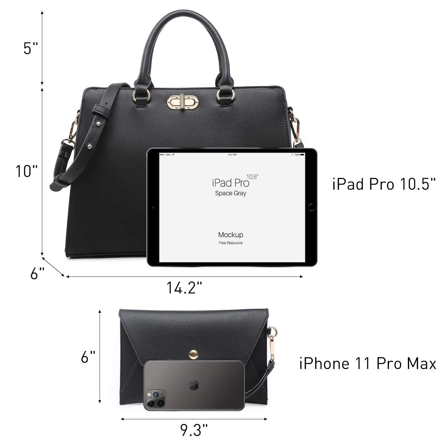 Twist Lock Handbag with Matching Wristlet - Dasein Bags