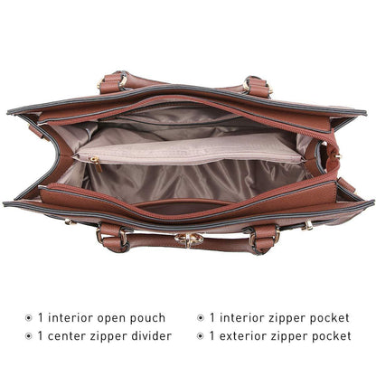 Classic Padlock Handbag with Matching Wallet - Dasein Bags