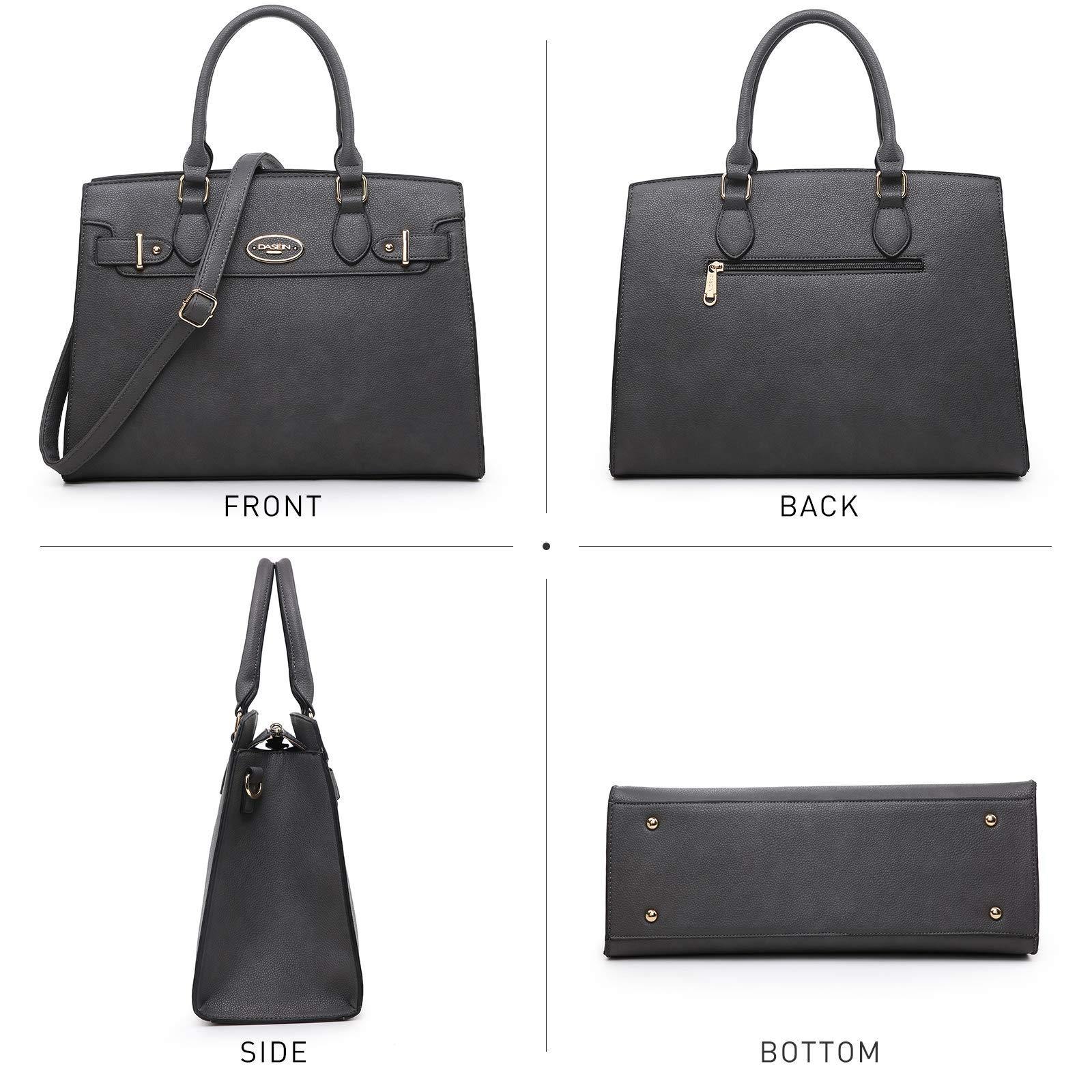 Ladies Shoulder Bag Top Handle Satchel Tote Work Bag with Matching Clutch l Dasein - Dasein Bags